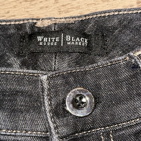 White House Black Market black denim 4 inch shorts size 4 - Picture 2 of 7